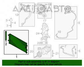 Radiatorul condensatorului de aer condiționat Audi A6 C7 12-17