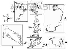 Трубка кондиционера печка-конденсер Audi A6 C7 12-15 2.0T, 3.0T