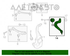 Maneta inferioară din spatele stâng al Audi A6 C7 12-18