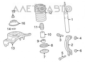 Suport amortizor asamblat dreapta față Audi A6 C7 12-18 2.0