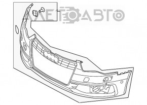 Bara fata goala Audi A6 C7 12-15 dorest sub grila si senzori parcare nou original OEM