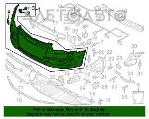 Bara fata goala Audi A6 C7 12-15 pre-restilizare pentru grila si senzori de parcare, noua, originala