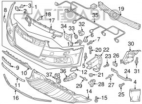 Bara fata goala Audi A6 C7 12-15 pre-restilizare pentru grila si senzori de parcare, noua, originala