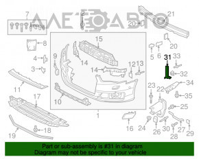 Крепление переднего бампера левое Audi A6 C7 16-18 рест