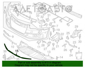 Губа переднего бампера Audi A6 C7 16-18 рест s-line OEM