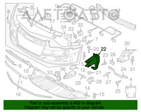 Suportul amplificatorului de bara de protectie stanga pentru Audi A6 C7 12-18, nou, original