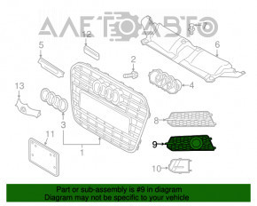 Cadru bara fata stanga Audi A6 C7 16-18 restilizat