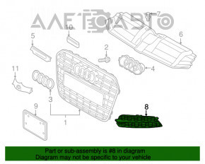 PTF dop dreapta Audi A6 C7 16-18 rest cromat turnare nou original OEM