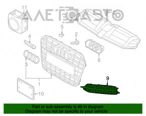 Grila protectie bara stanga Audi A6 C7 12-15 facelift noua originala OEM