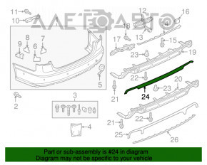 Capacul buzei bara spate Audi A6 C7 16-18 restilizat