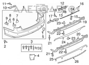 Capacul buzei bara spate Audi A6 C7 16-18 restilizat