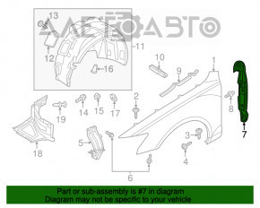 Garnitură aripă ușă - aripă dreapta Audi A6 C7 12-18 nou OEM original