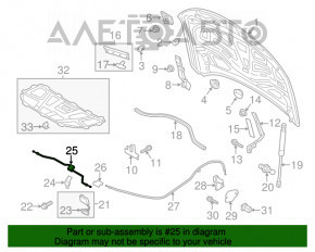 Cablu deschidere capot fata Audi A6 C7 12-18 rupt, blocat.