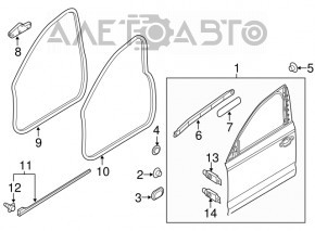 Дверь голая передняя левая Audi A6 C7 12-18 черный LY9B