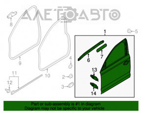 Дверь голая передняя правая Audi A6 C7 12-18 черный LY9B