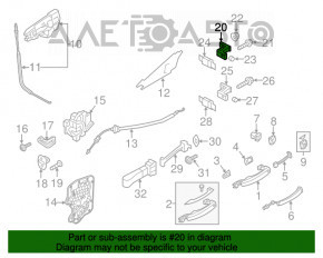 Петля двери верхняя задняя левая Audi A6 C7 12-18