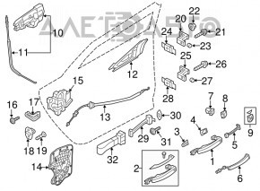 Петля двери верхняя задняя левая Audi A6 C7 12-18