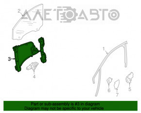 Mecanismul geamului electric din față, dreapta, Audi A6 C7 12-18