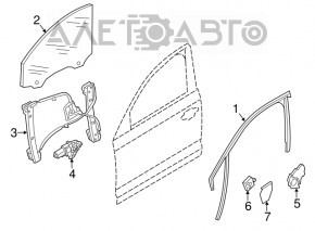 Mecanismul geamului electric din față, dreapta, Audi A6 C7 12-18