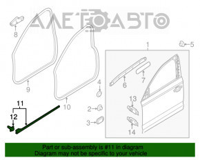 Garnitura ușii față stânga jos Audi A6 C7 12-18