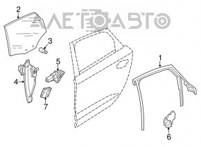 Mecanismul geamului electric din spate dreapta pentru Audi A6 C7 12-18