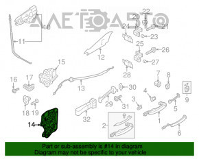 Panoul ușii din spate dreapta interioară pentru Audi A6 C7 12-18