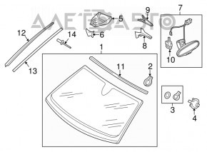 Parbriz Audi A6 C7 12-18 fără proiecție și cameră, sub senzorul de ploaie, PILKINGTON