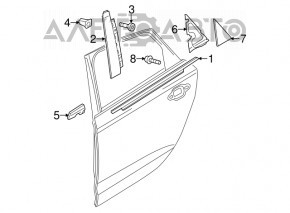 Молдинг дверь-стекло центральный задний левый Audi A6 C7 12-18 хром