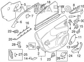 Perdeaua ușii din spate stânga a Audi A6 C7 12-18