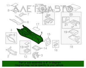 Consola centrală cu cotieră și suporturi pentru pahare pentru Audi A6 C7 12-18 bej