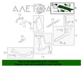 Capacul suportului frontal stânga superior Audi A6 C7 12-15 pre-restilizare negru