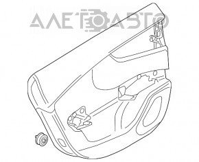 Capacul ușii, cartela din spate, stânga, pentru Audi A6 C7 12-18, sub cortină, piele neagră.