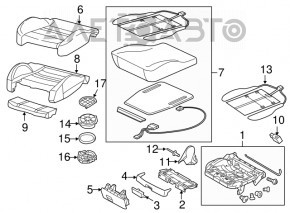 Водительское сидение Audi A6 C7 12-18 с airbag, кожа черн, без вентиляции, под подогрев, электро