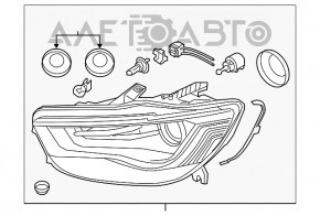 Far stânga față completă Audi A6 C7 16-18 restilizare xenon.