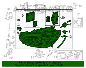 Фара передняя левая в сборе Audi A6 C7 12-15 дорест LED