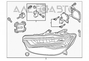 Far stânga față completă Audi A6 C7 16-18 restilizat LED, nisip