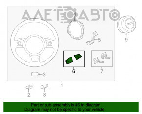 Butonul de control de pe volanul Audi A6 C7 12-18, complet fără încălzirea volanului