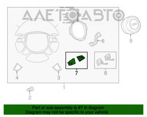 Butonul de control de pe volanul Audi A6 C7 12-15, complet asamblat, fără tiptronic