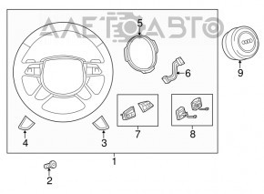 Butonul de control de pe volanul Audi A6 C7 12-15, complet asamblat, fără tiptronic