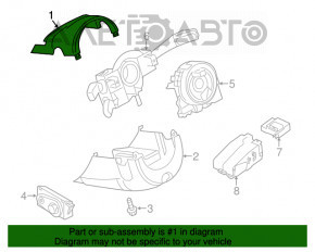 Capacul coloanei de direcție Audi A6 C7 12-18, asamblat, negru