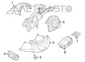 Capacul coloanei de direcție Audi A6 C7 12-18, asamblat, negru