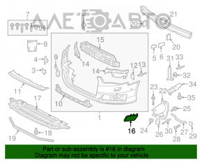 Capacul duzei de spălare a farurilor din bara față dreapta Audi A6 C7 16-18, nou, original