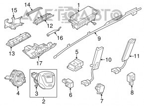 Modulul computerului airbag SRS pentru airbag-urile de siguranță Audi A6 C7 12-15 pre-restilizare.