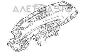 Torpedo panoul frontal fără AIRBAG Audi A6 C7 12-18 fără proiecție, negru