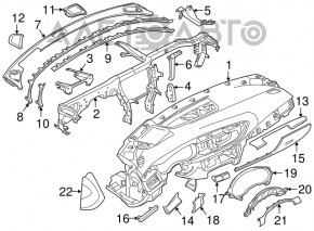 Panoul frontal fără AIRBAG pentru Audi A6 C7 16-18, fără proiecție, gri