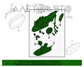 Зеркало боковое правое Audi A6 C7 12-18