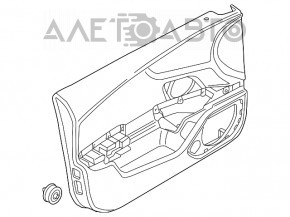 Capacul ușii față stânga Audi A6 C7 12-18 din piele neagră.