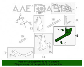 Capac prag interior fata stanga Audi A6 C7 12-18 negru, zgarieturi