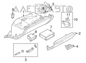 Перчаточный ящик, бардачок Audi A6 C7 16-18 рест черный