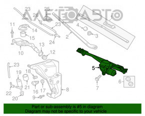 Trapezul de curățare a parbrizului cu motor pentru Audi A6 C7 12-18